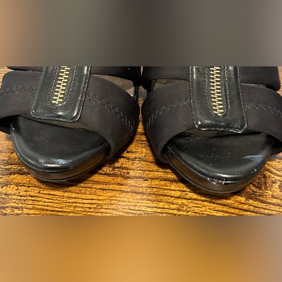 Moda Spana Women’s Black Open Toe Zipper Heels Size 9.5 - Picture 12 of 13